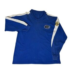 Vtg Florida Gators SEC Pullover Long Sleeve V-Neck Rugby Sweatshirt‎ Collegiate